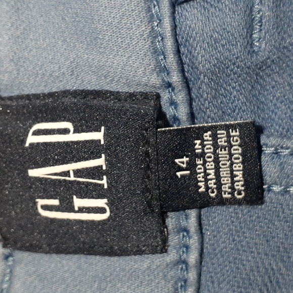 Gap Women's Cropped Ankle Pants Blue Slim Fit High Waist Stretch Cotton Size 14 - Picture 5 of 7